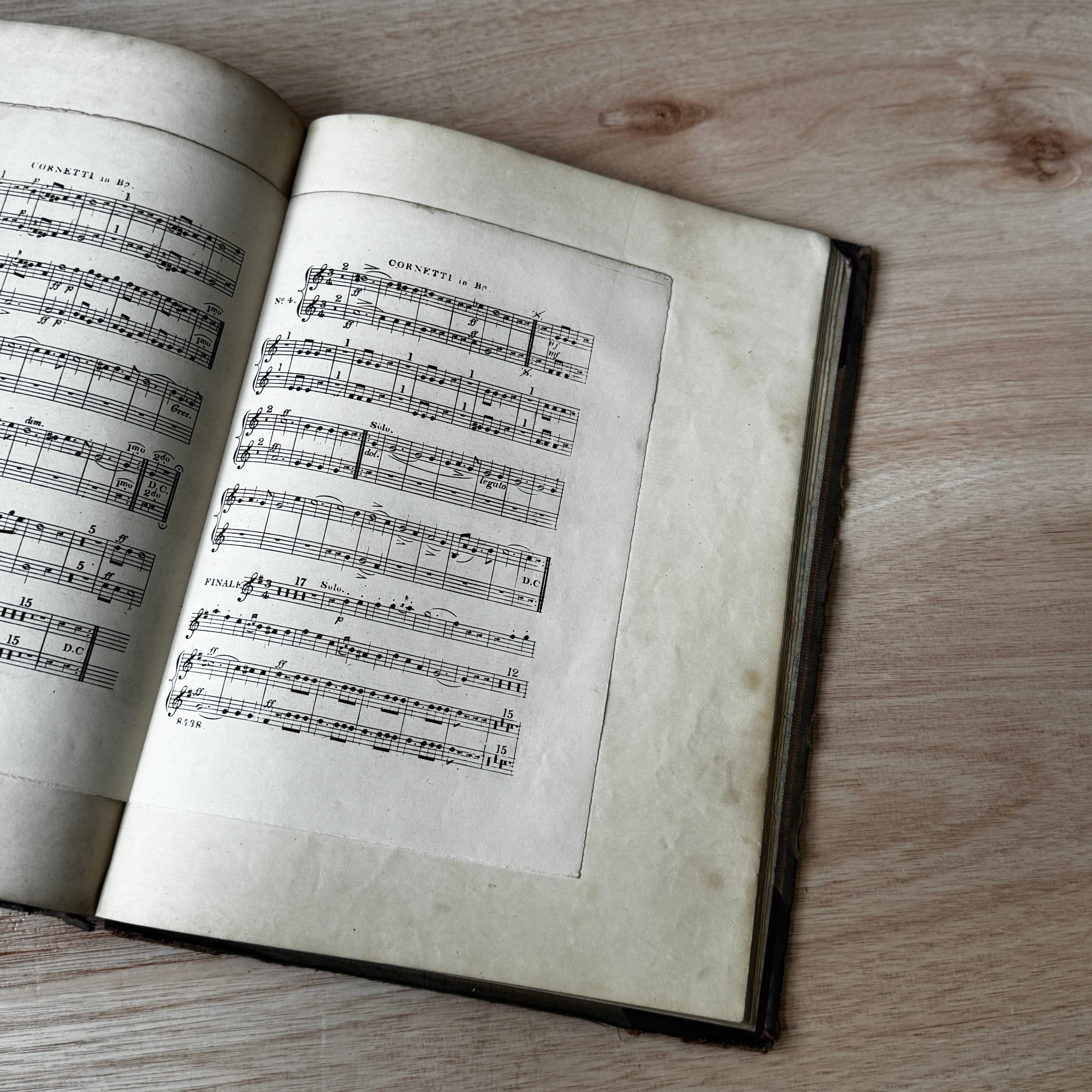 Set of two early-mid 19th century music books compiled by hand, with some notes in pen and pencil. Unique and personal, with gorgeous colour images and covers amongst the scores.