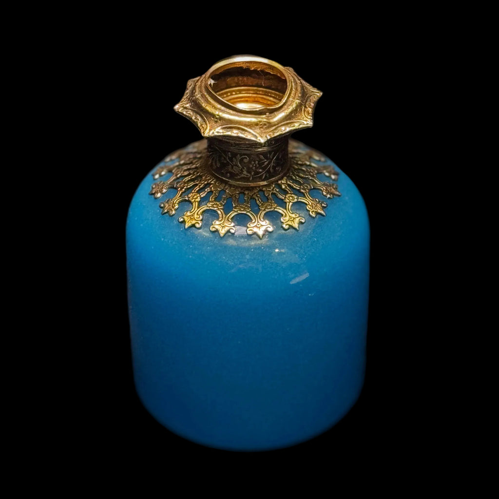 Matching pair of Napoleon III opaline Grand Tour scent bottles