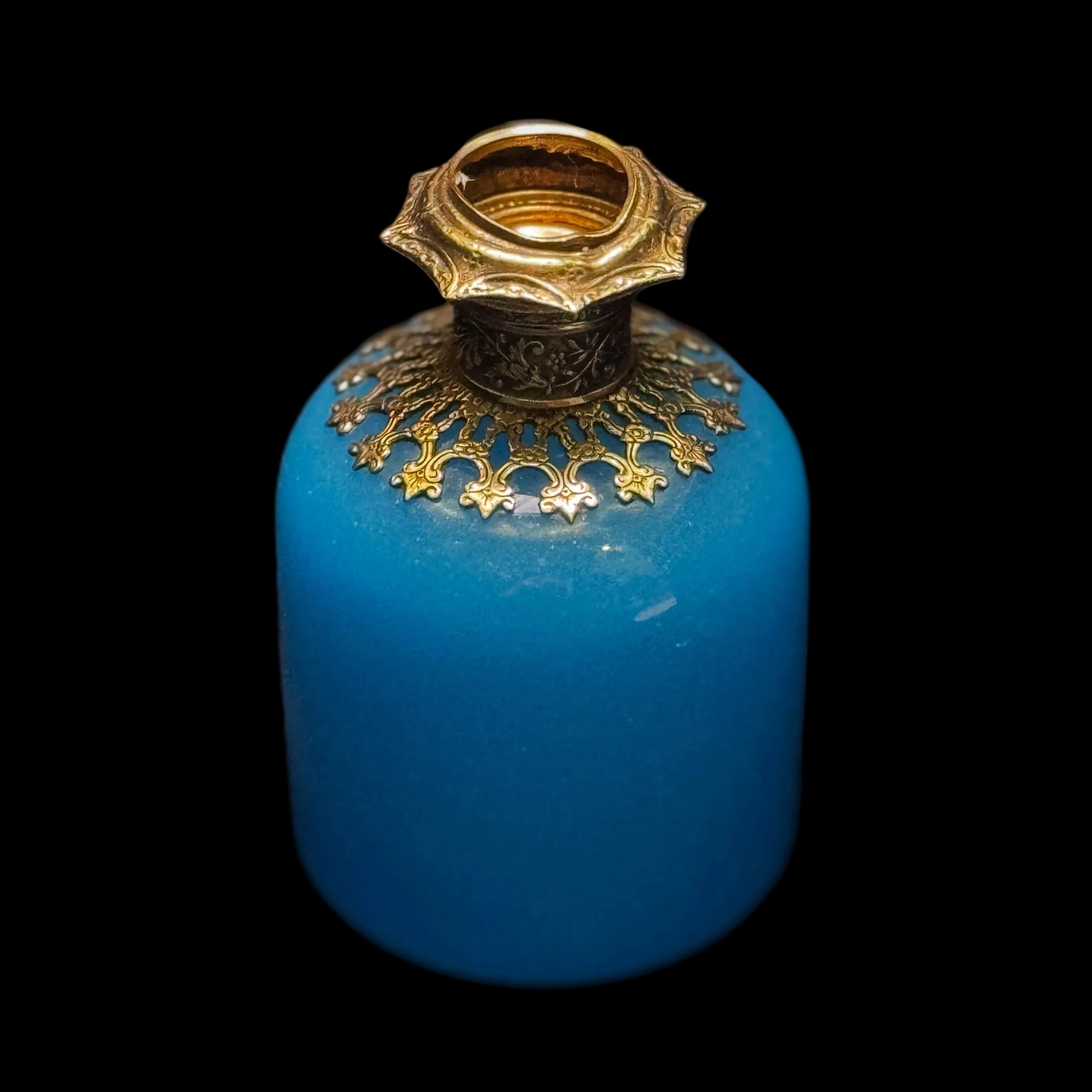 Matching pair of Napoleon III opaline Grand Tour scent bottles