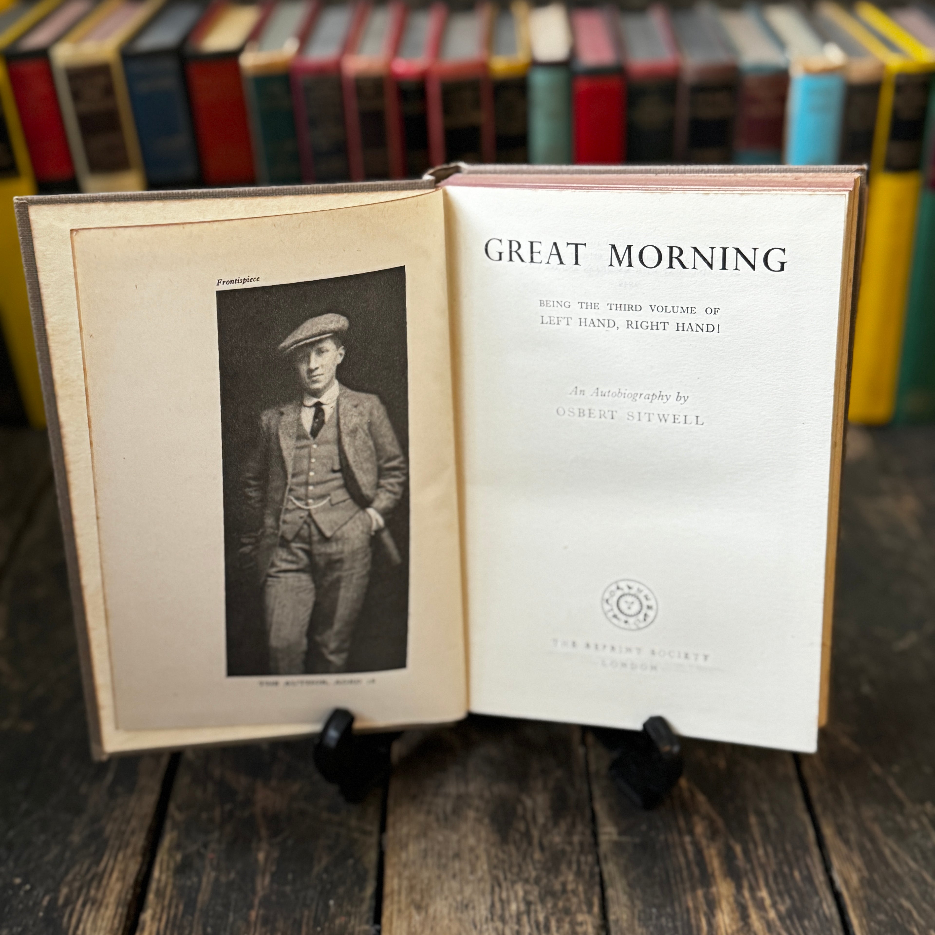 Osbert Sitwell’s complete autobiography, four volume hardcover set, praised by Orwell