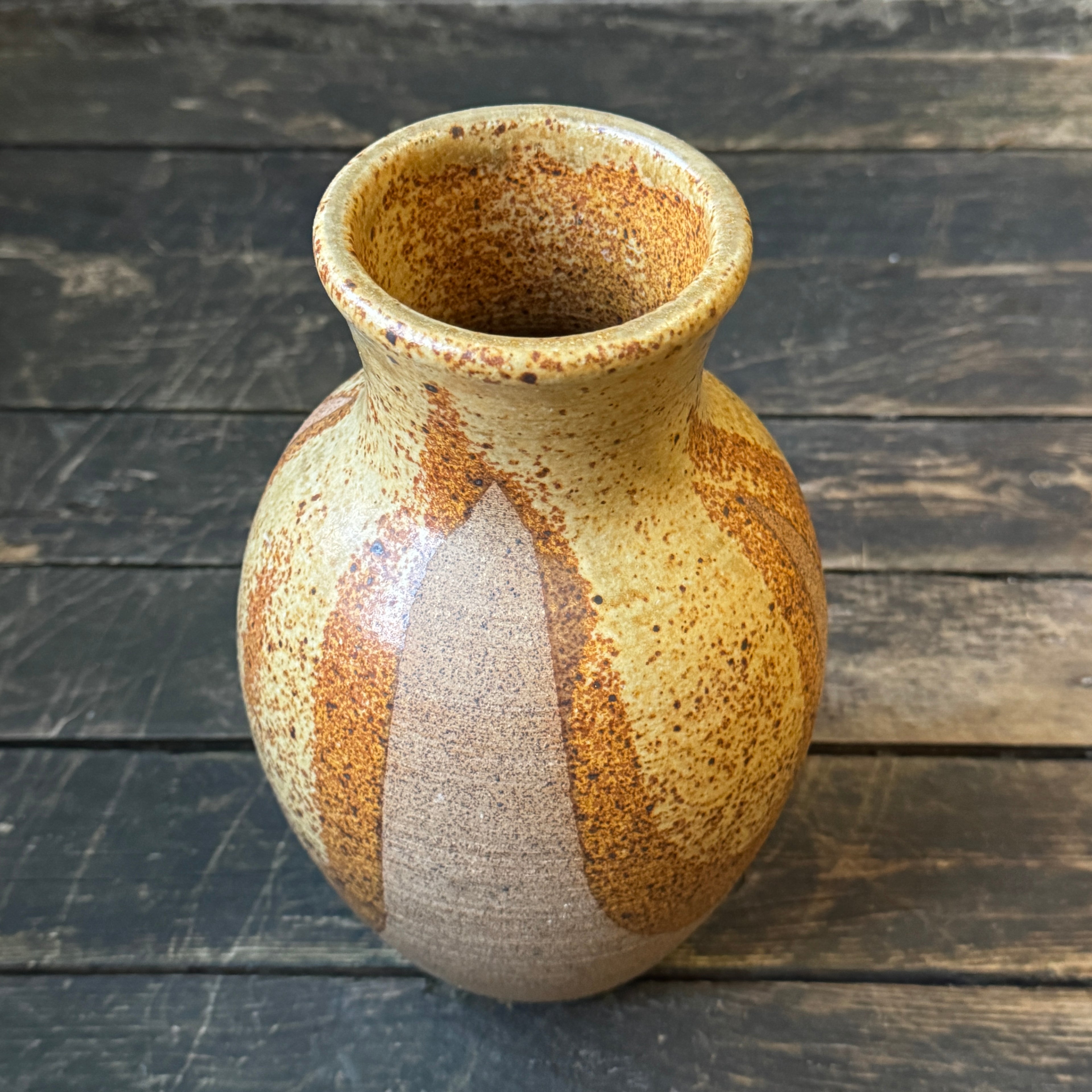 Mid-Century Glazed Vase - Style recalls the ‘Hot Lava’ West German wares of the 1960s