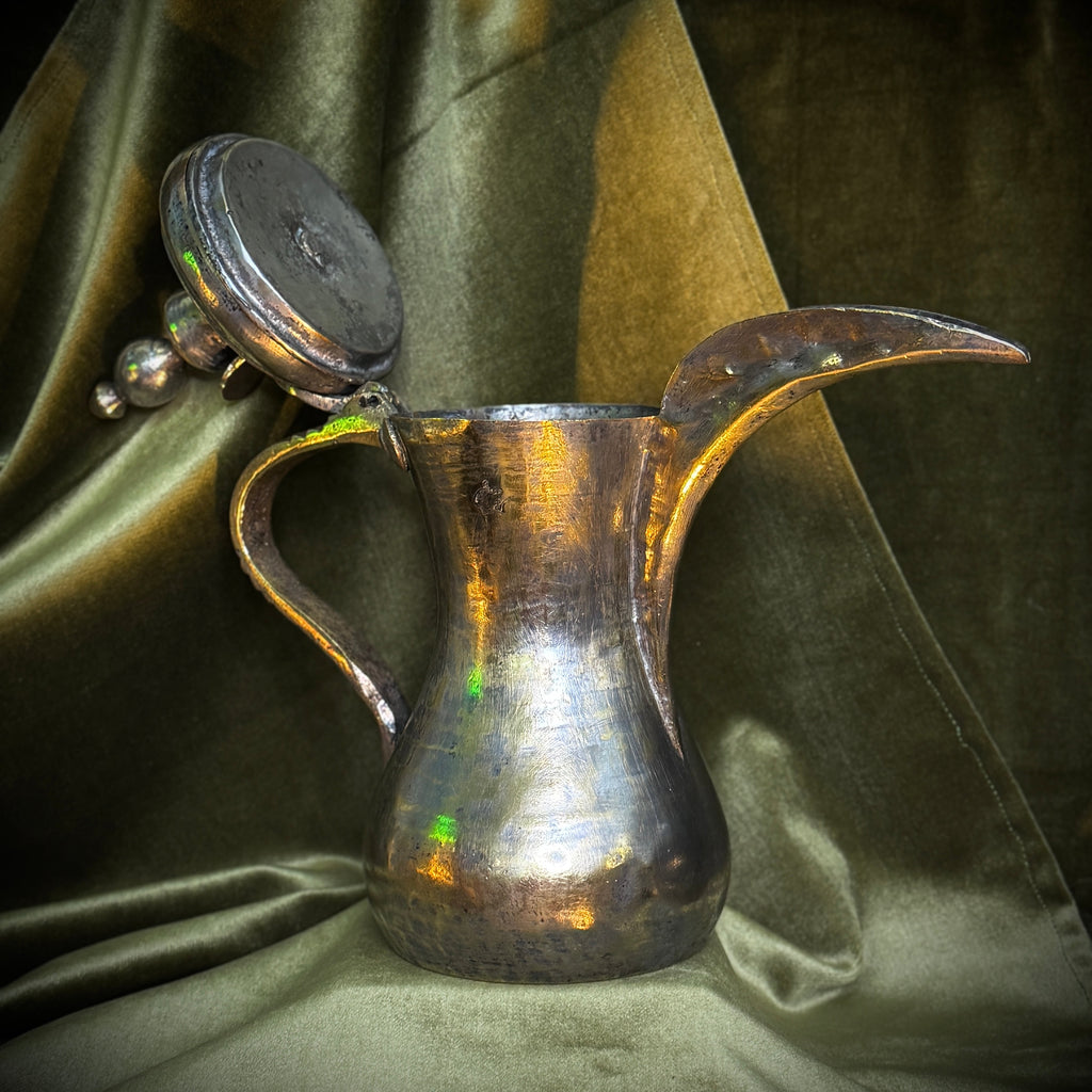 Handmade silver-plated Syrian Bedouin dallah of late 18th century