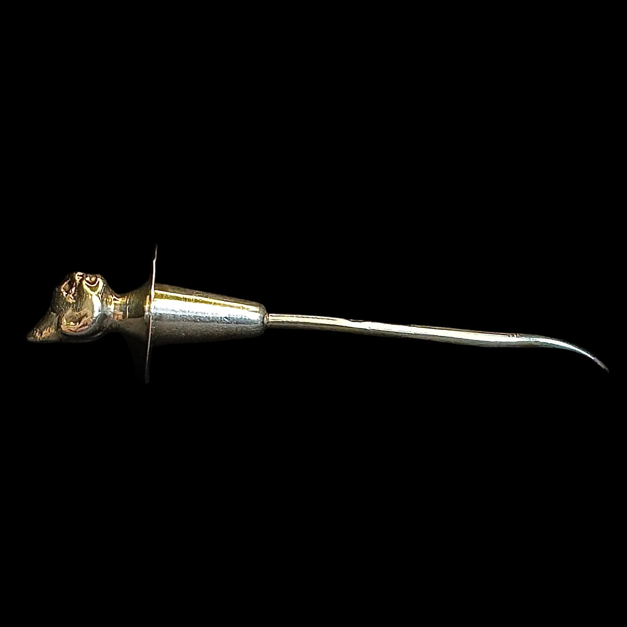 Solid silver Edwardian devil’s head cayenne / laudanum spoon