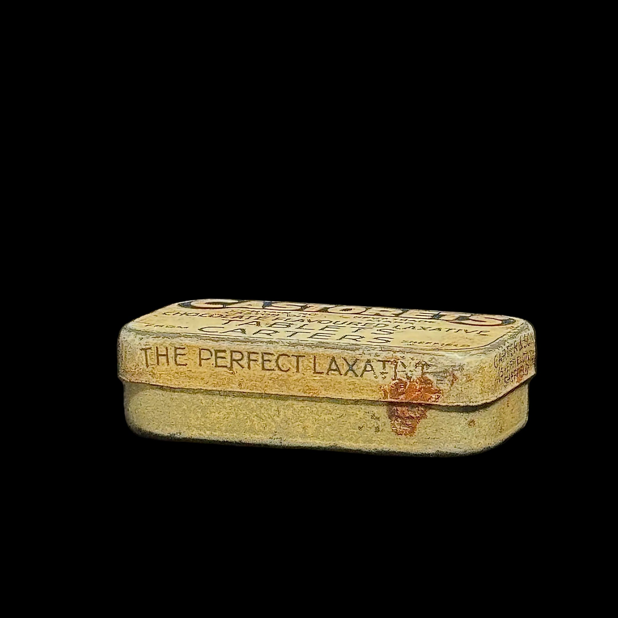 1920s tin, for Castorets chocolate flavoured laxative tablets