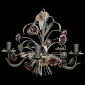 Hand-painted metal dark flower chandelier
