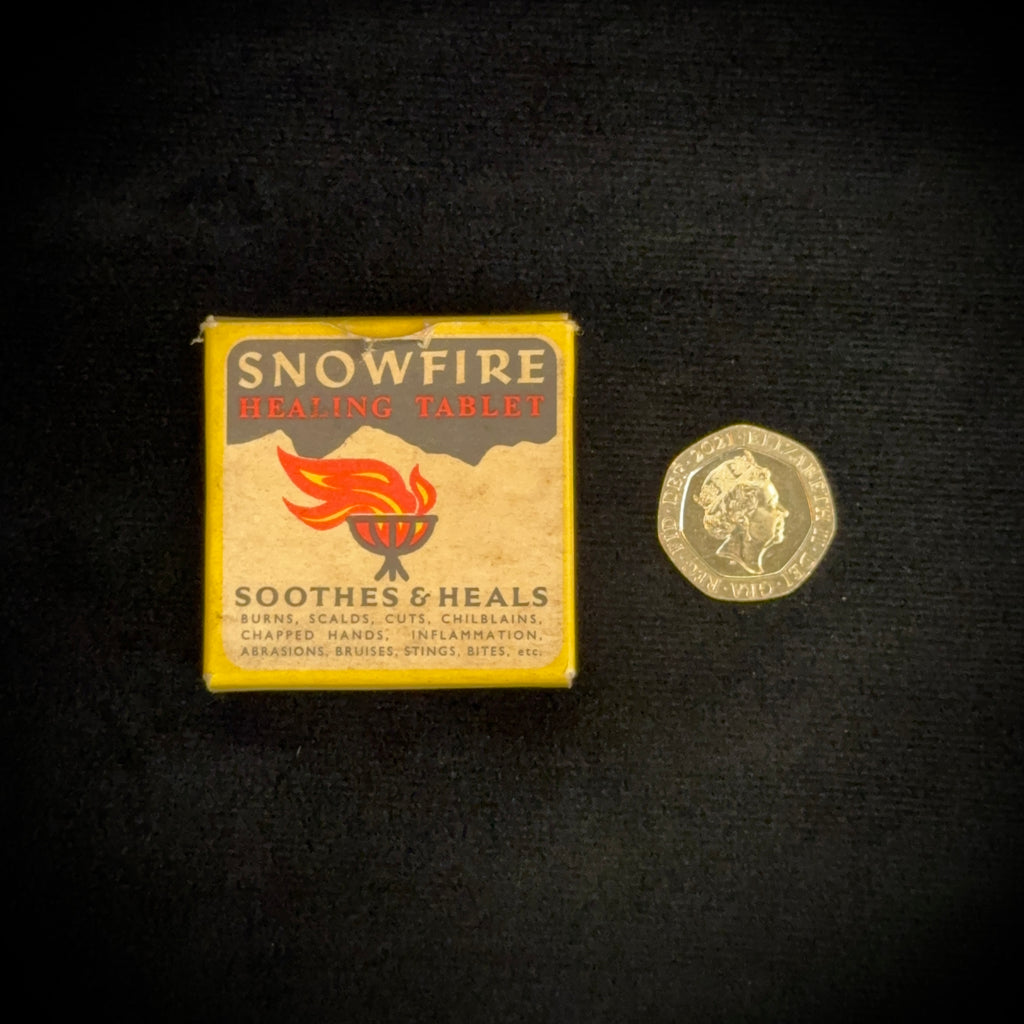 1950s Snowfire tablet in original packaging, excellent condition