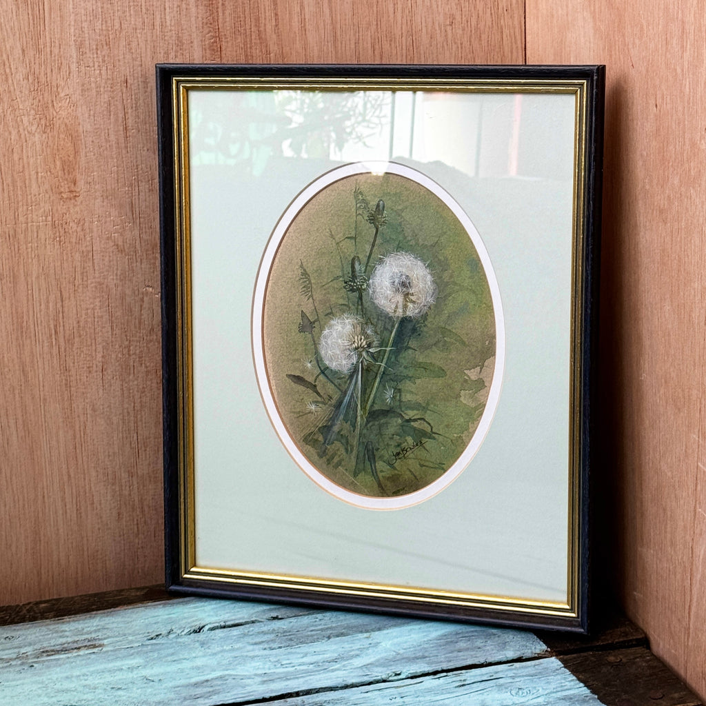 Original Watercolour In Frame, By Artist Jan Bowles. One-Off Wildflower Evocative Artwork