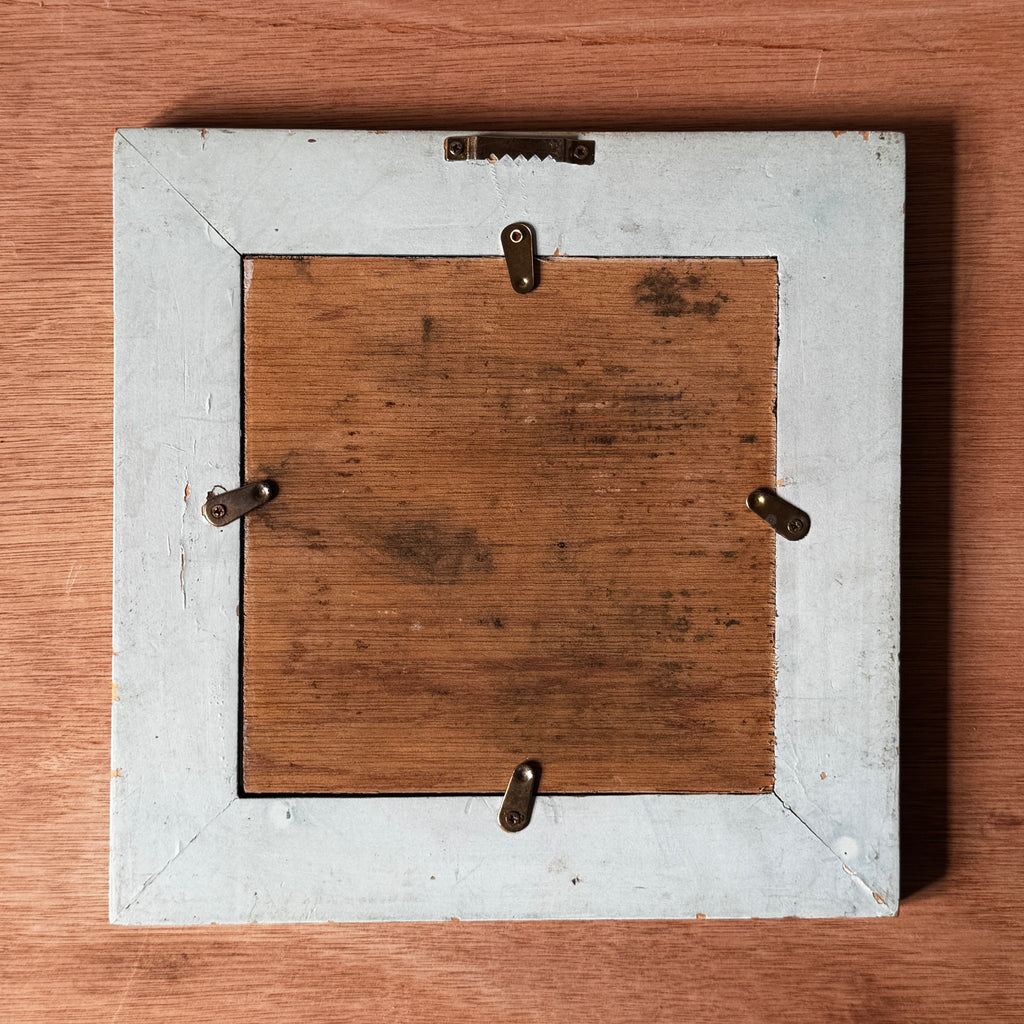 Hand-Painted cracked glaze tile from Hunan, China, in frame