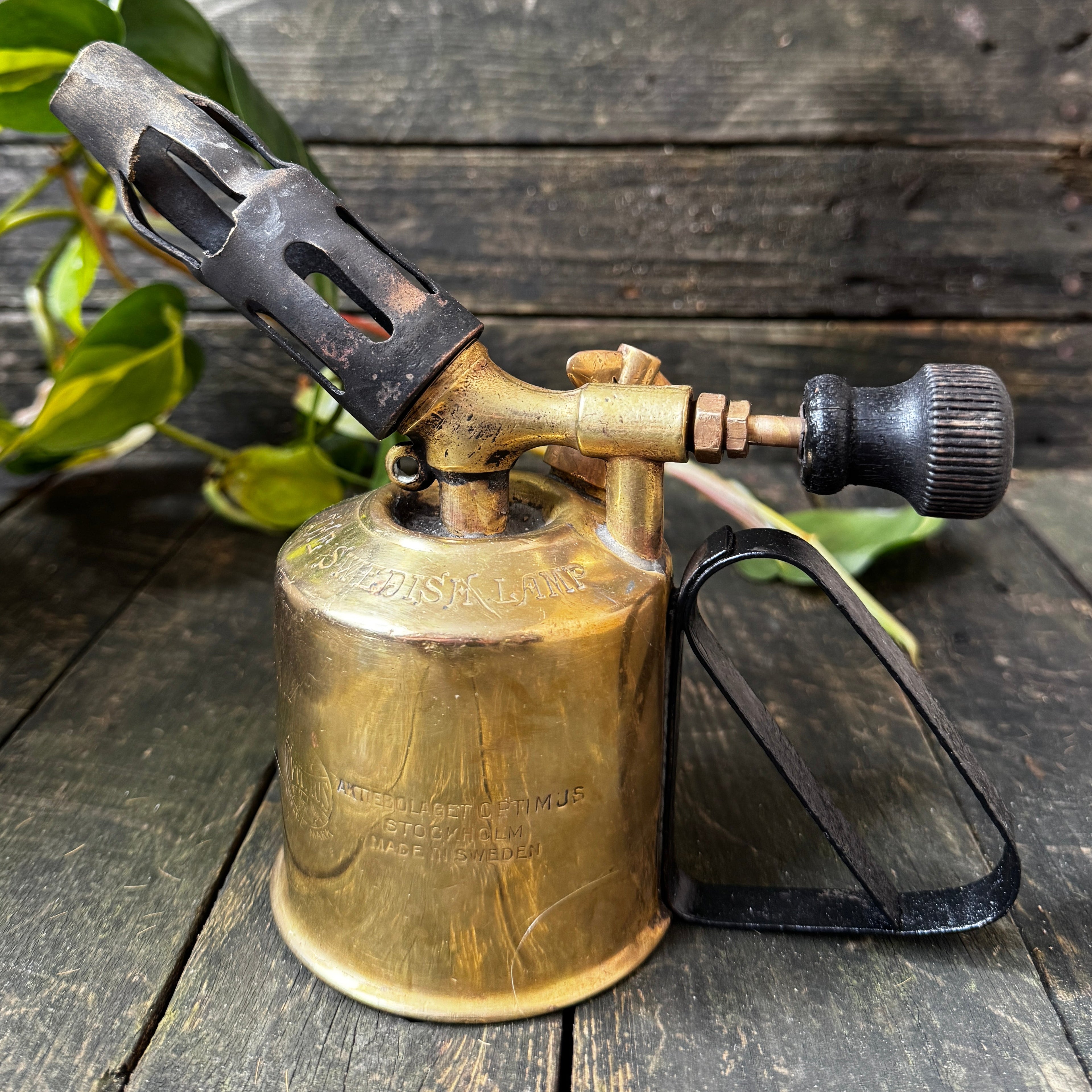 Optimus Swedish Lamp torch brass blowtorch, for benzoline fuel