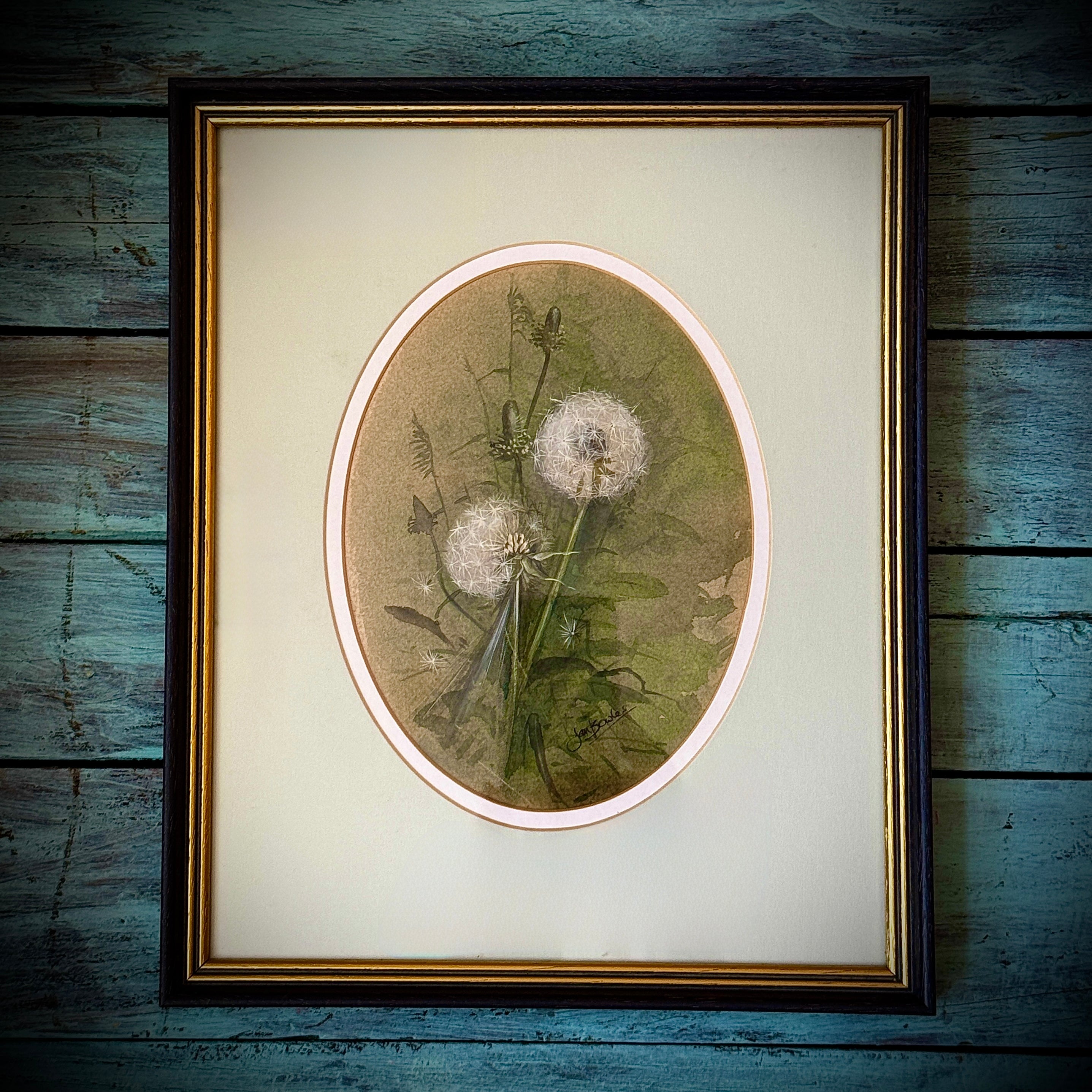 Original Watercolour In Frame, By Artist Jan Bowles. One-Off Wildflower Evocative Artwork