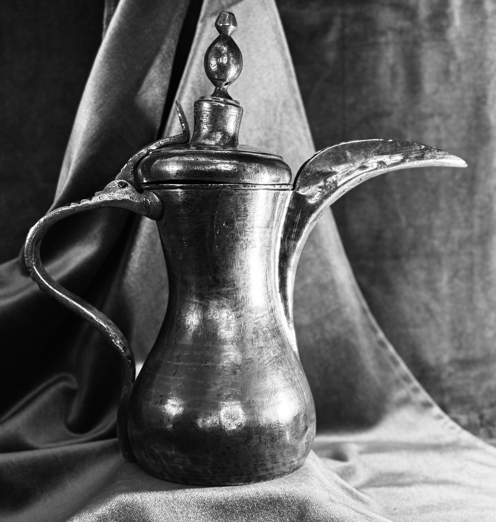 Handmade silver-plated Syrian Bedouin dallah of late 18th century