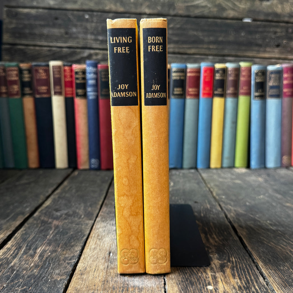 Set of Two Joy Adamson Books Born Free and Living Free, telling the story of Elsa the Lioness