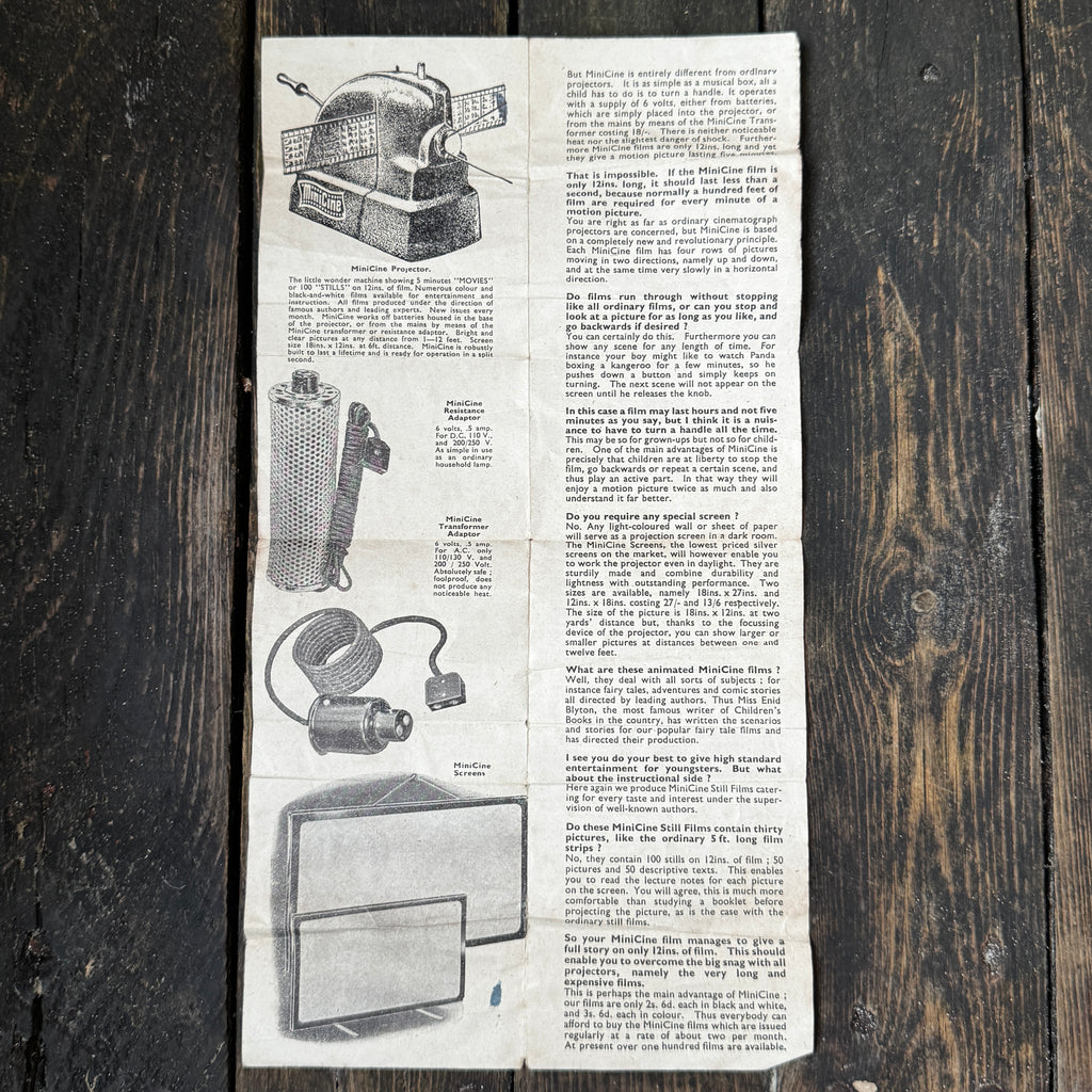 Mini Cine 1950s Shop Display Model (Fully Working) With Display Case, Reels, and Instructions
