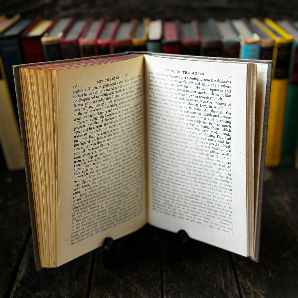 Osbert Sitwell’s complete autobiography, four volume hardcover set, praised by Orwell