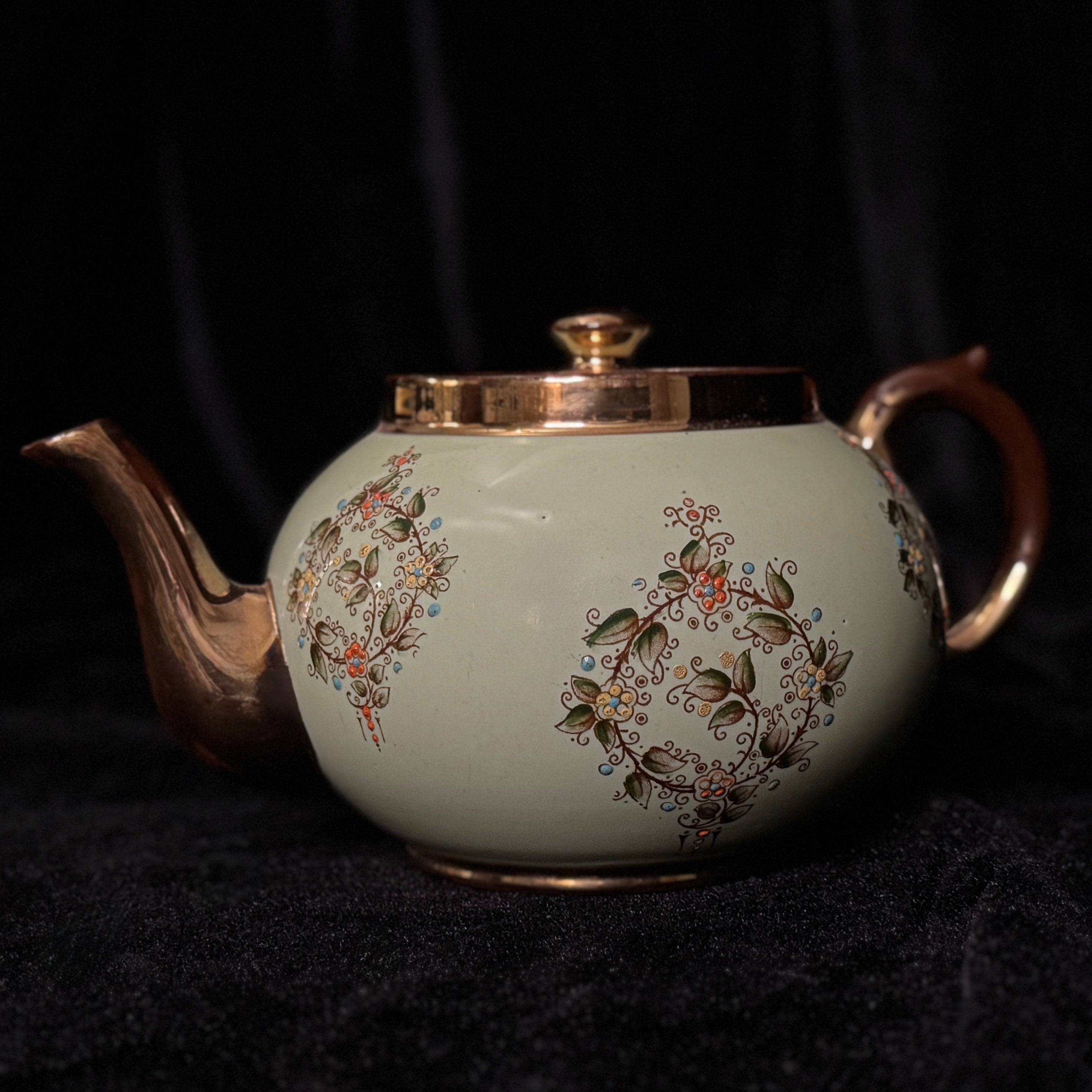 Hand-painted Staffordshire teapot