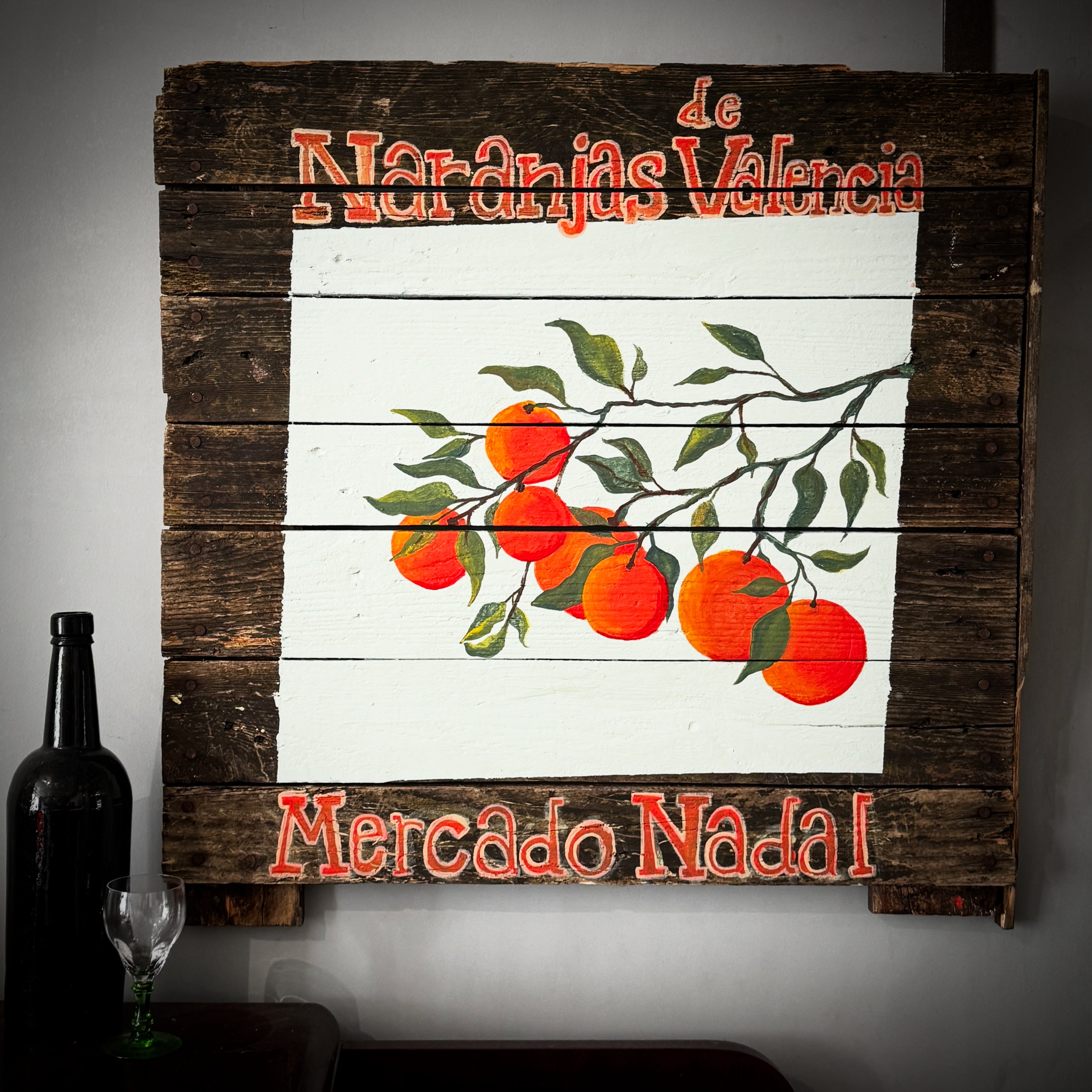 Spanish oranges / local market sign