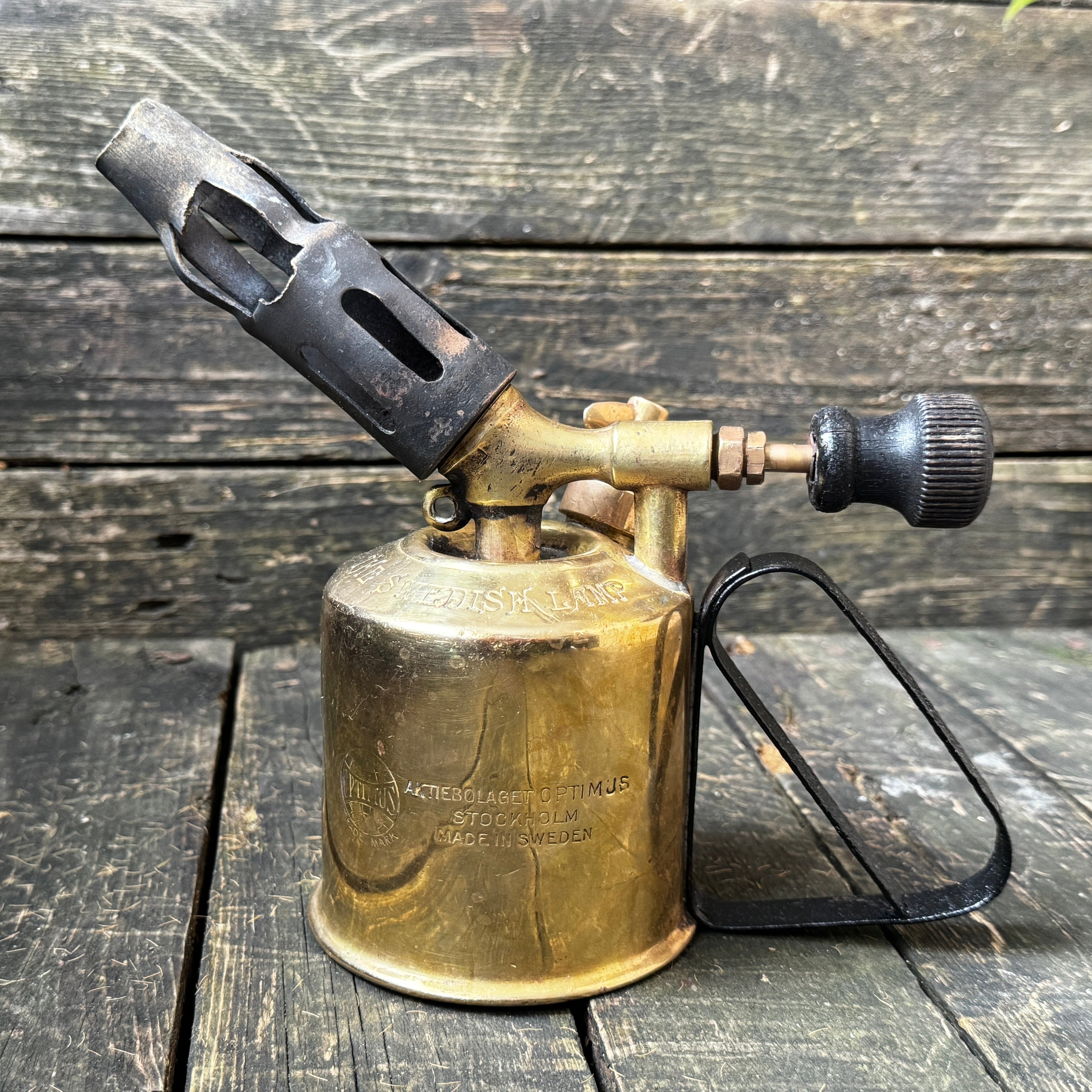 Optimus Swedish Lamp torch brass blowtorch, for benzoline fuel