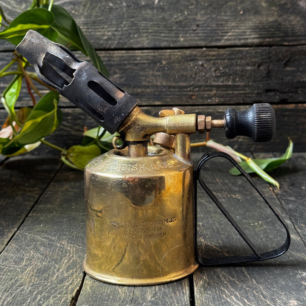 Optimus Swedish Lamp torch brass blowtorch, for benzoline fuel