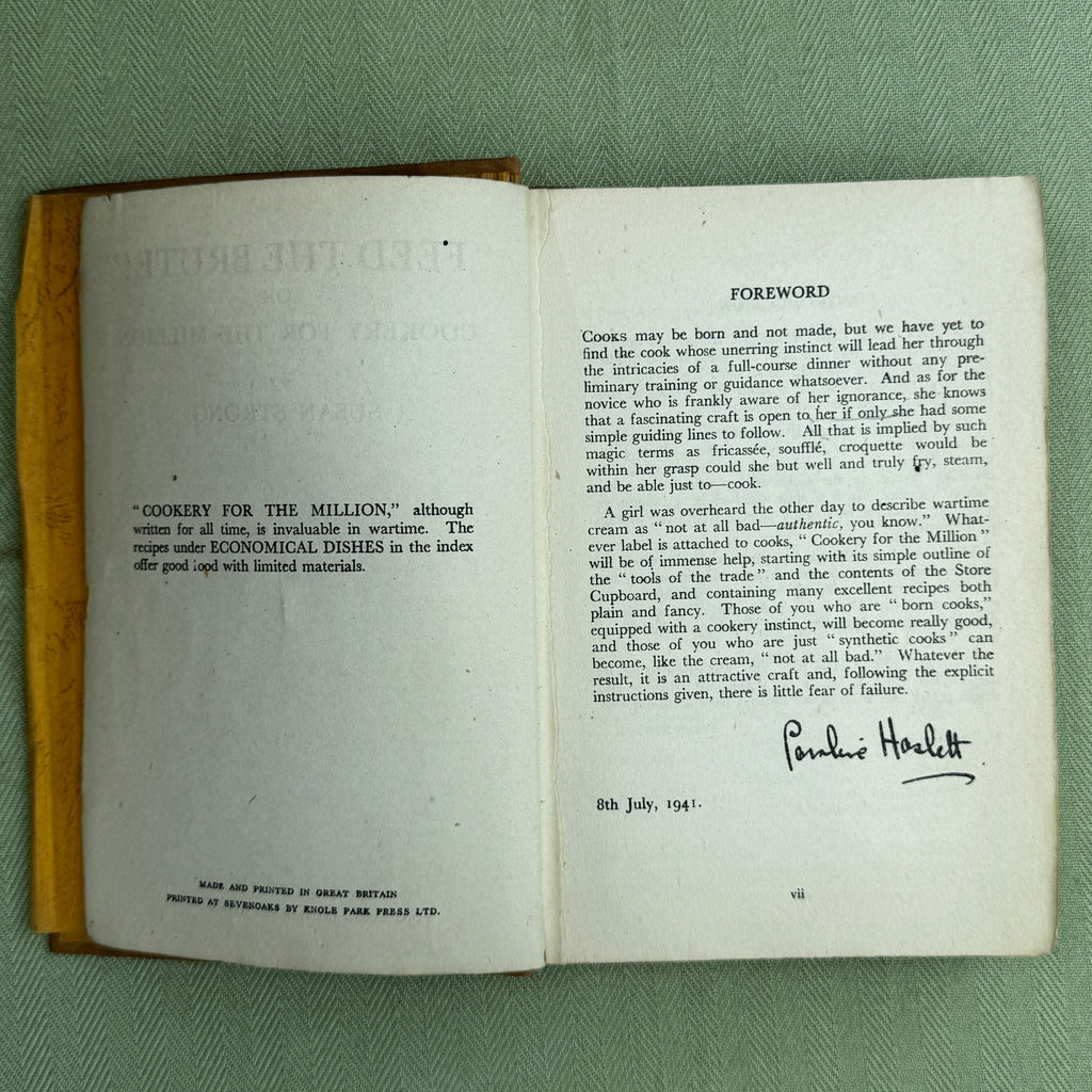1941 Wartime Cookery Book “Feed the Brute!” By Susan Strong
