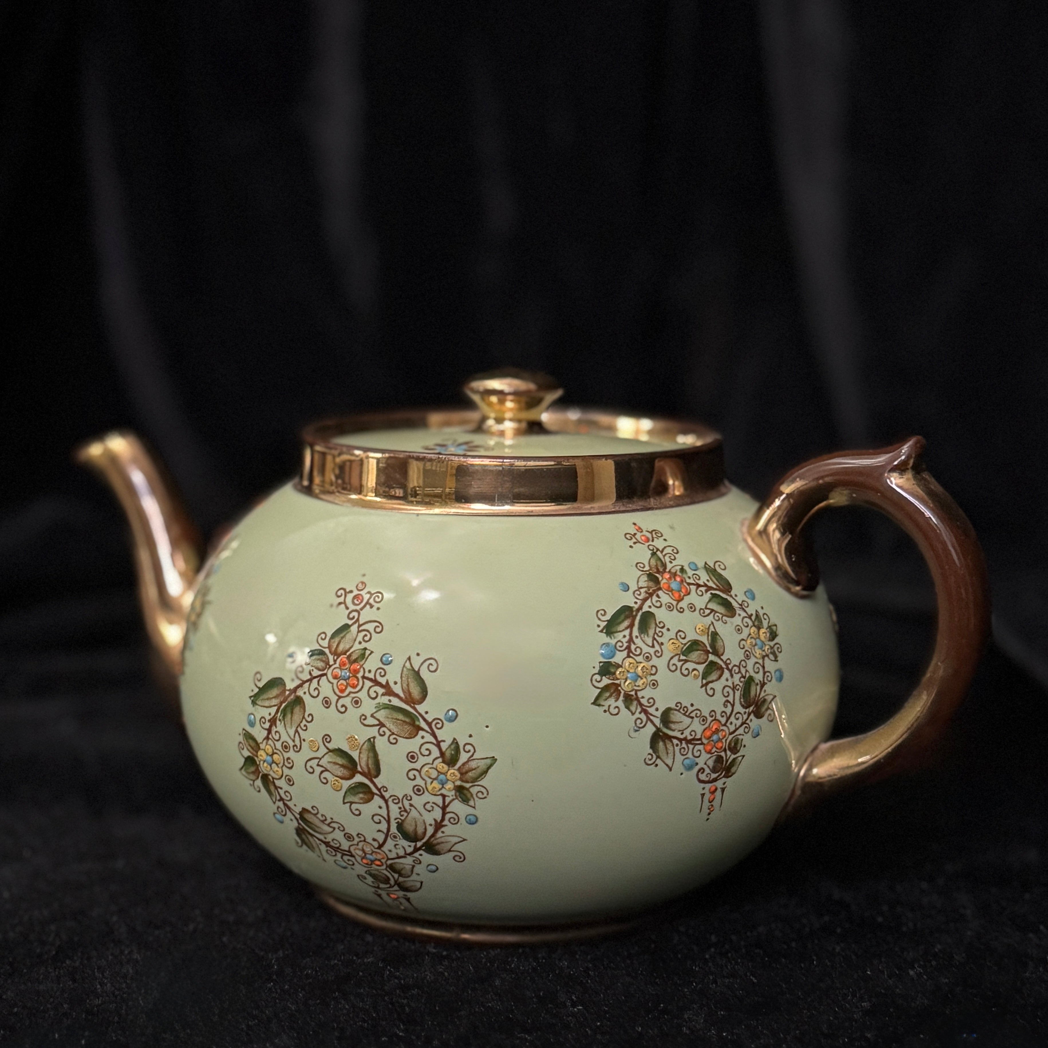 Hand-painted Staffordshire teapot