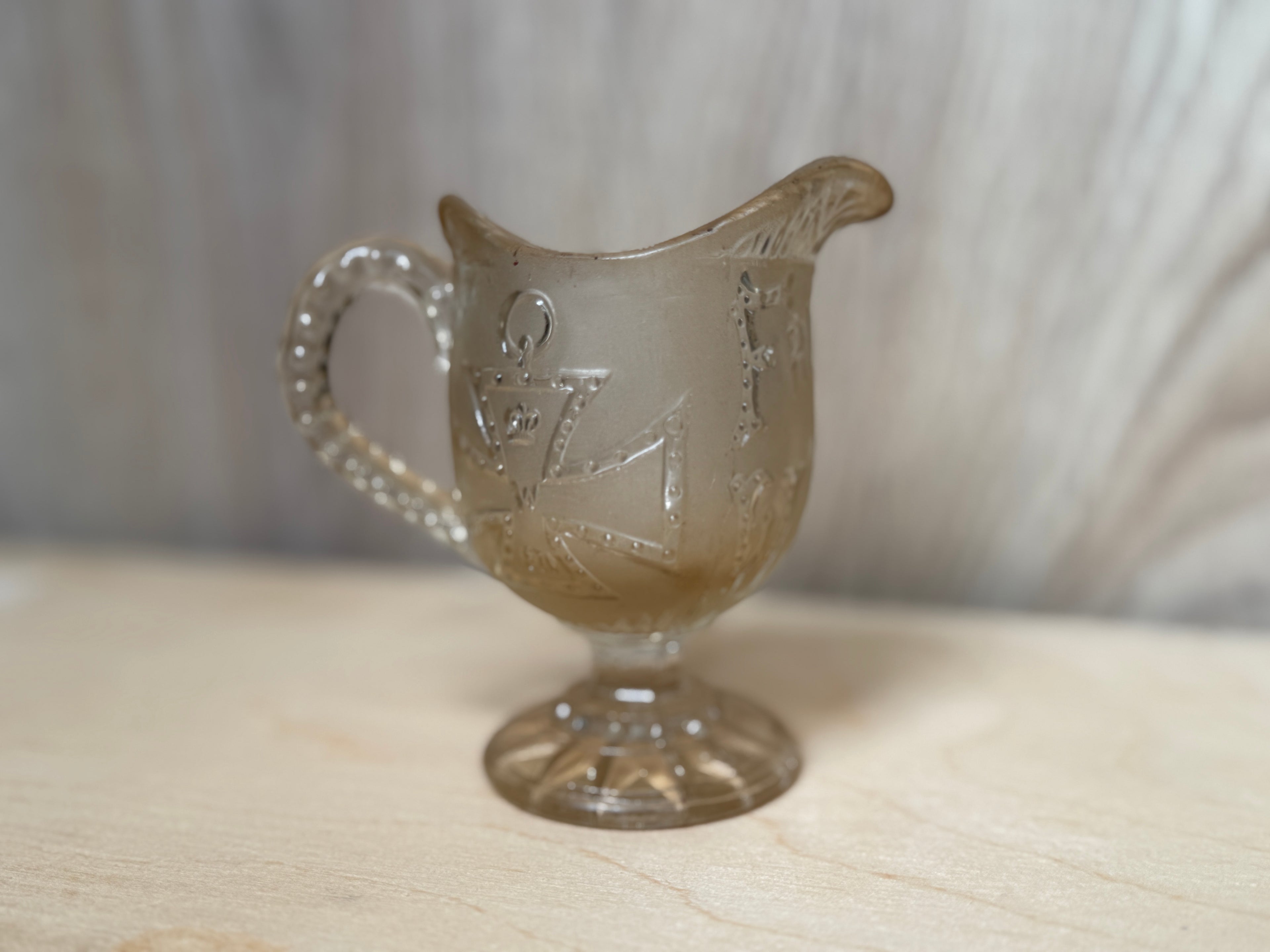 Franco-Prussian War era 1870 pressed glass cream jug for Wilhelm I