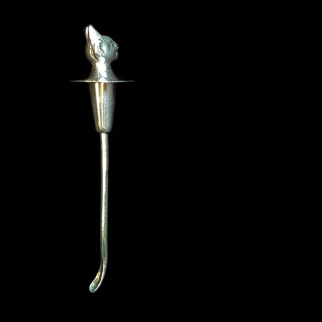 Solid silver Edwardian devil’s head cayenne / laudanum spoon