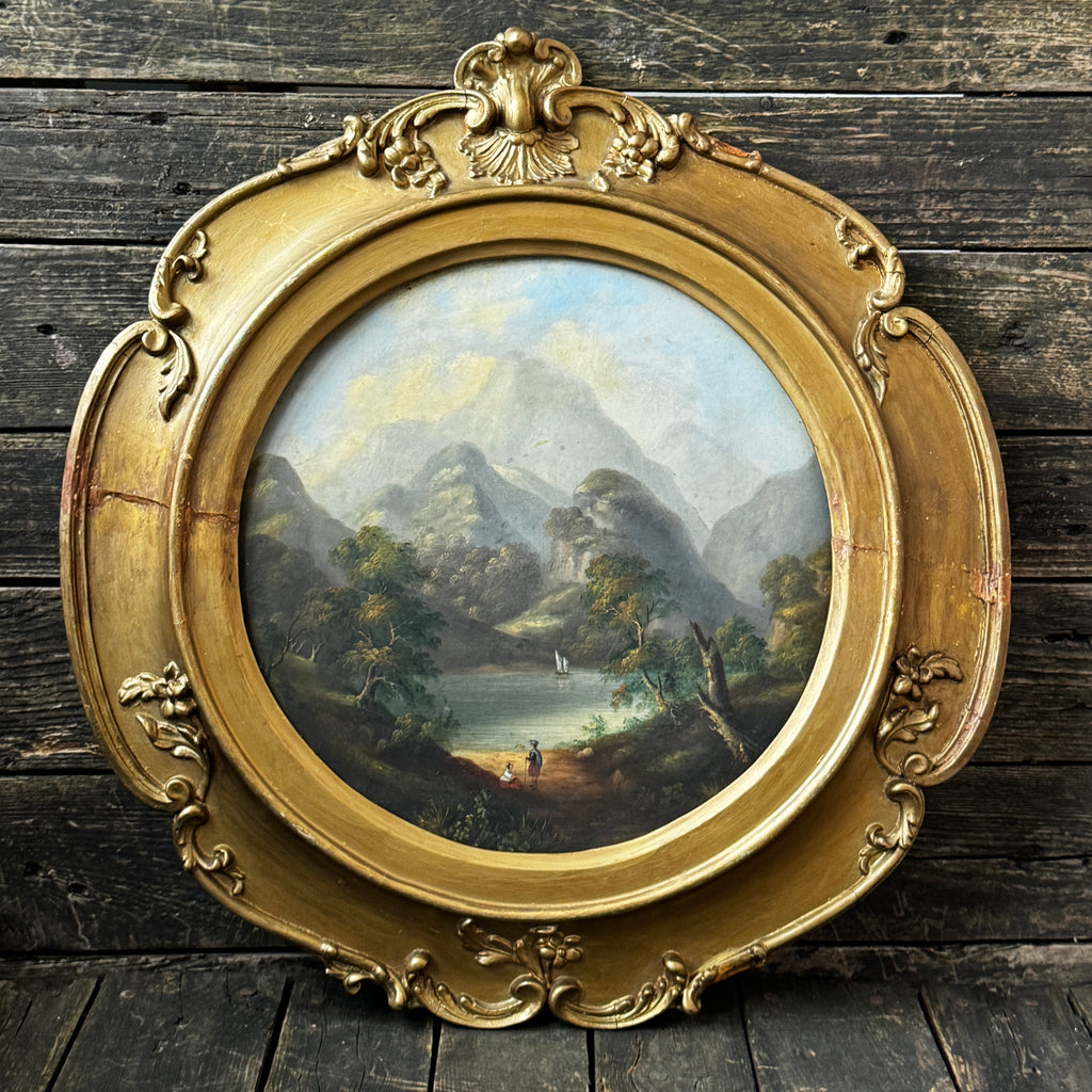 Nineteenth century oil on board Scottish landscape painting