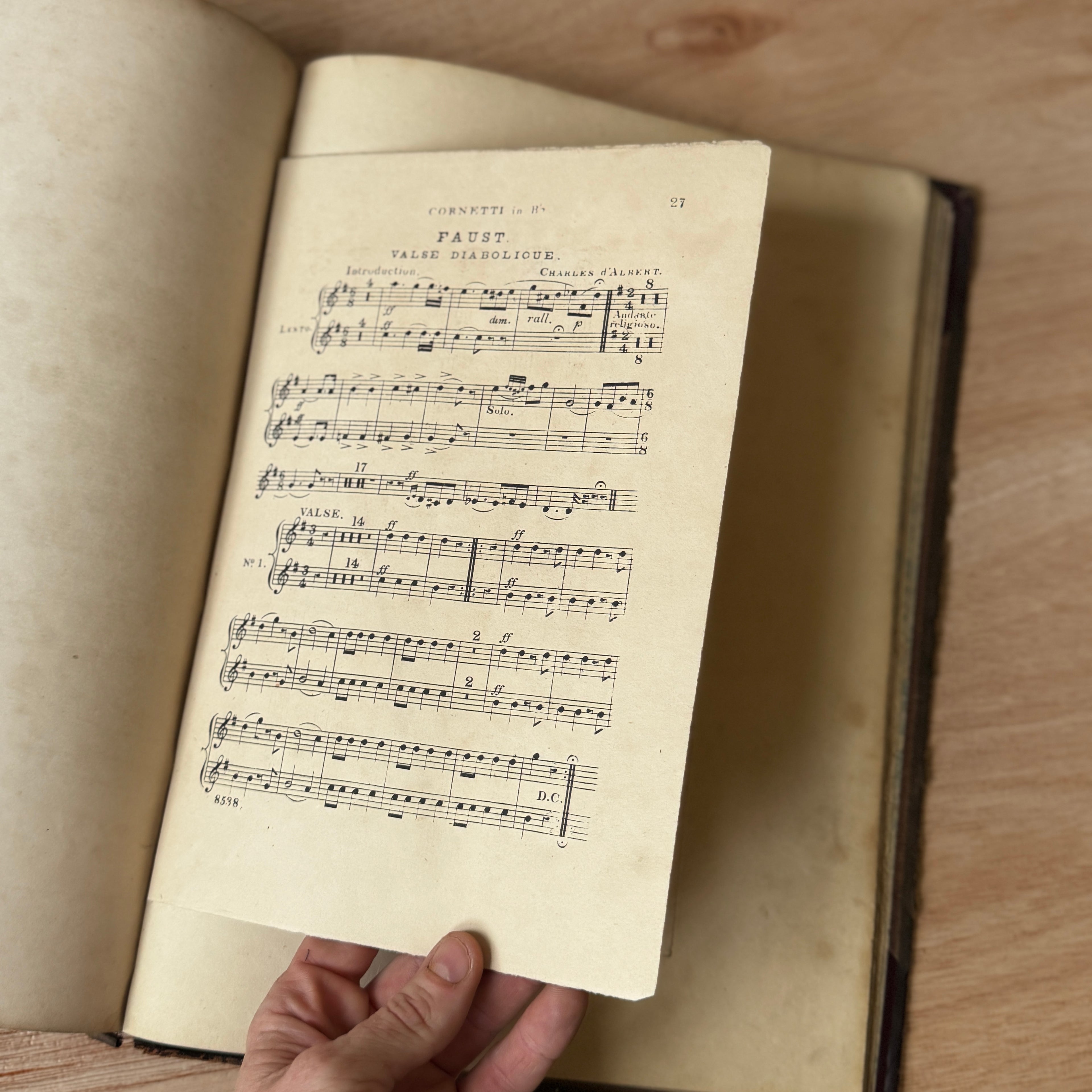 Set of two early-mid 19th century music books compiled by hand, with some notes in pen and pencil. Unique and personal, with gorgeous colour images and covers amongst the scores.