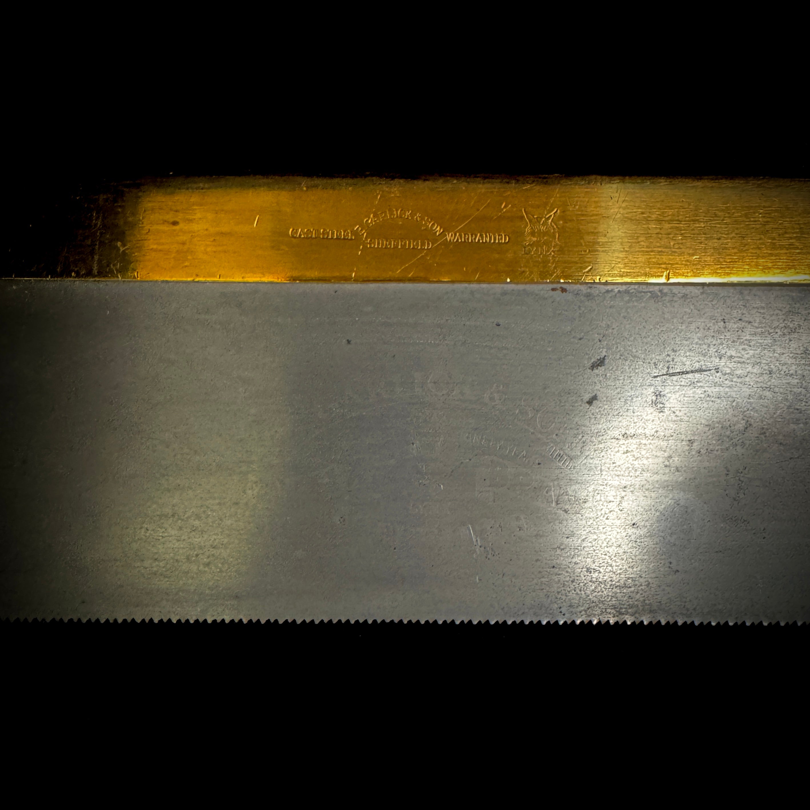 Brass-backed antique tenon saw
