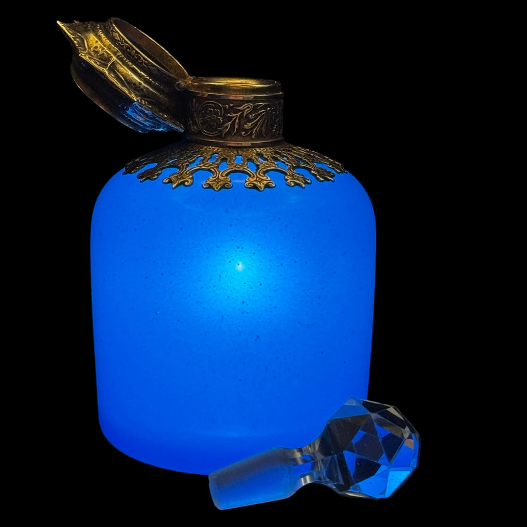 Matching pair of Napoleon III opaline Grand Tour scent bottles