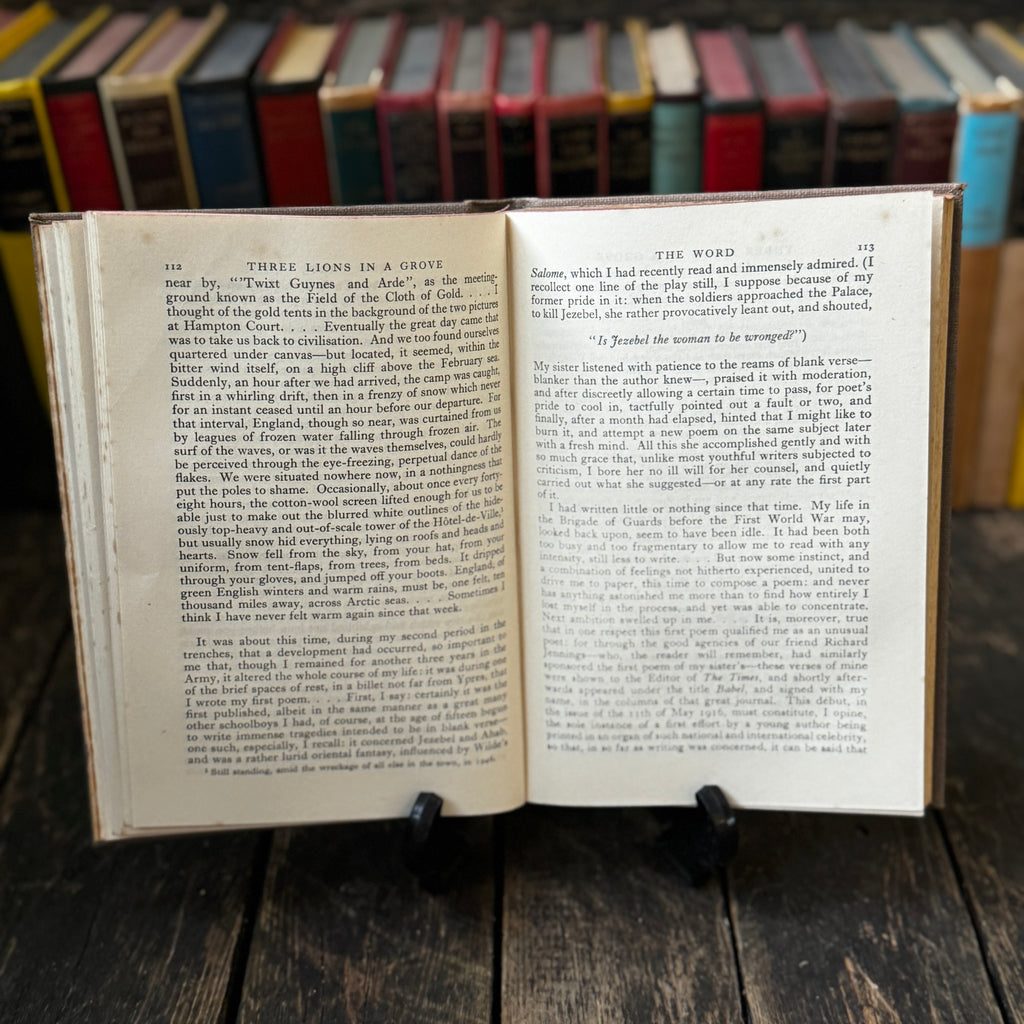 Osbert Sitwell’s complete autobiography, four volume hardcover set, praised by Orwell