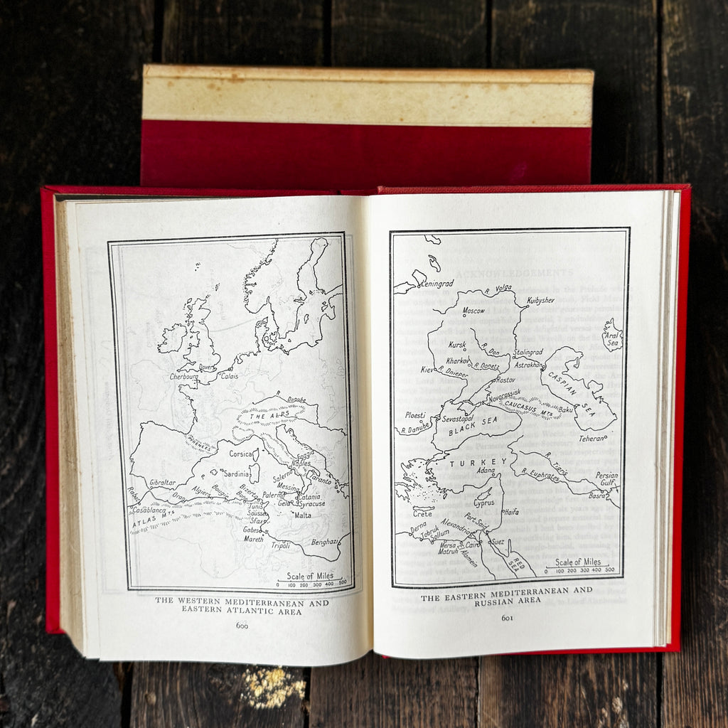 Arthur Bryant’s two-part volume on WWII, based on the diaries of Fields Marshall 1st Viscount Alanbrooke. Hardback edition.