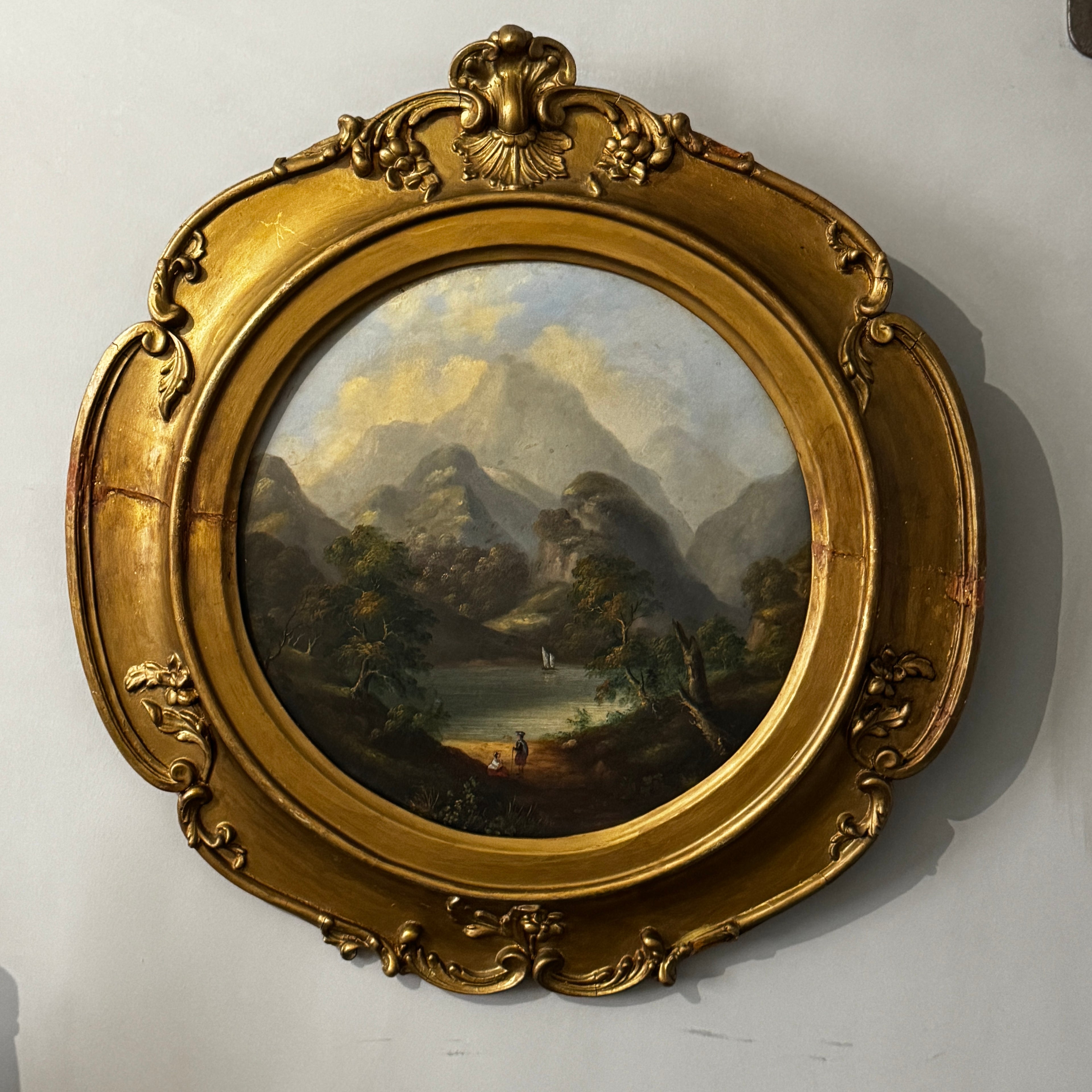 Nineteenth century oil on board Scottish landscape painting