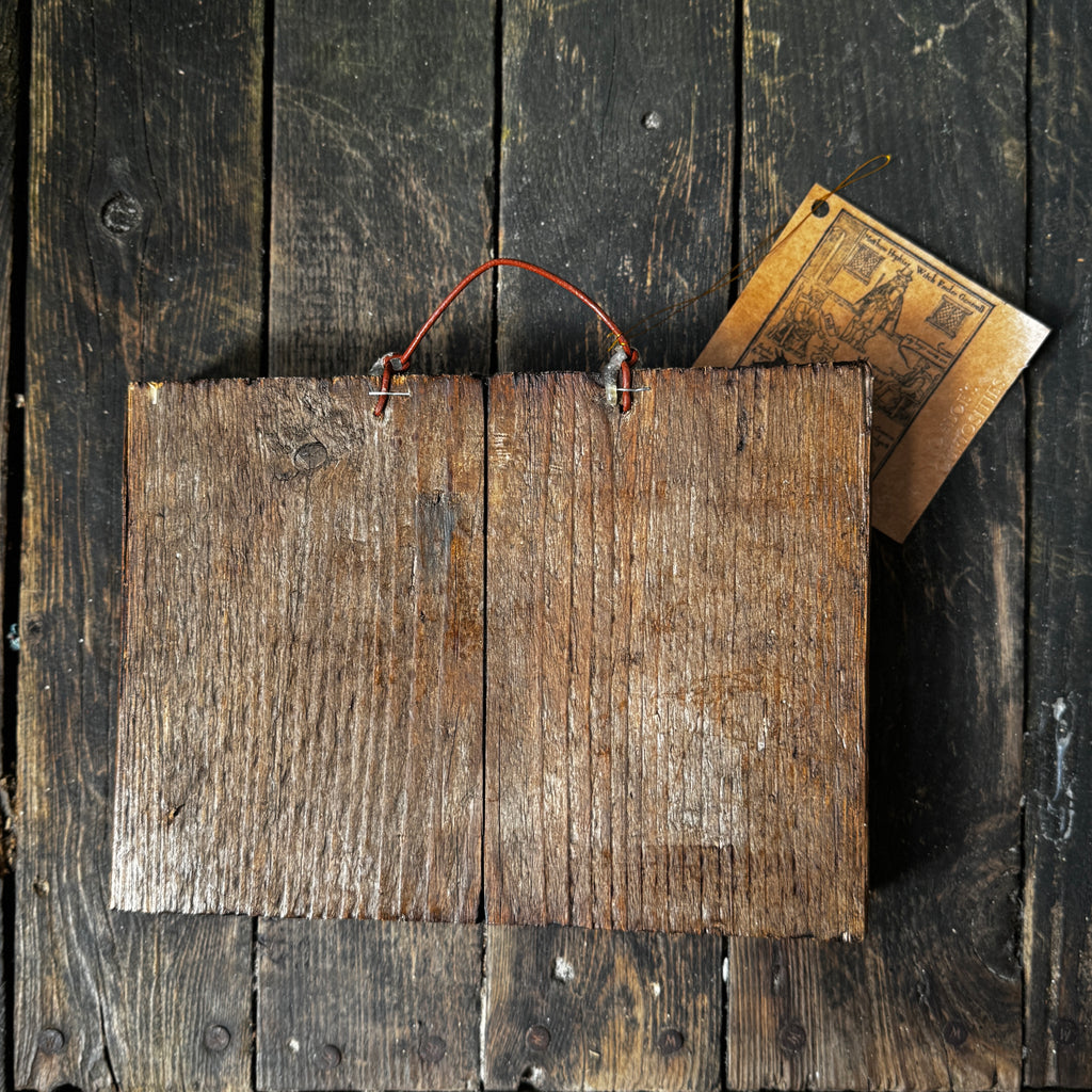 Witch’s Familiar ‘Vinegar Tom’, Handmade, Reclaimed Wood, Woodcut Wall Hanging