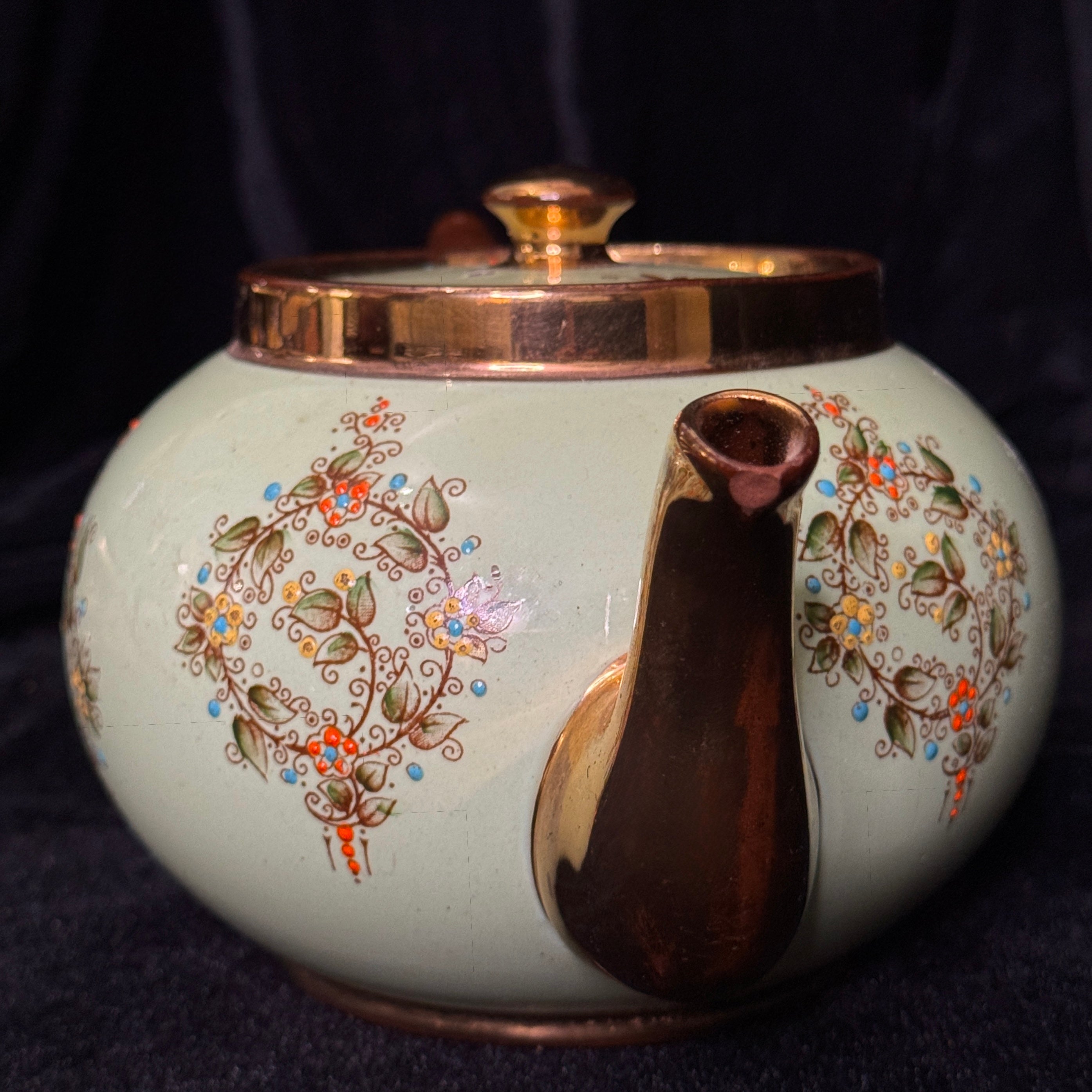 Hand-painted Staffordshire teapot