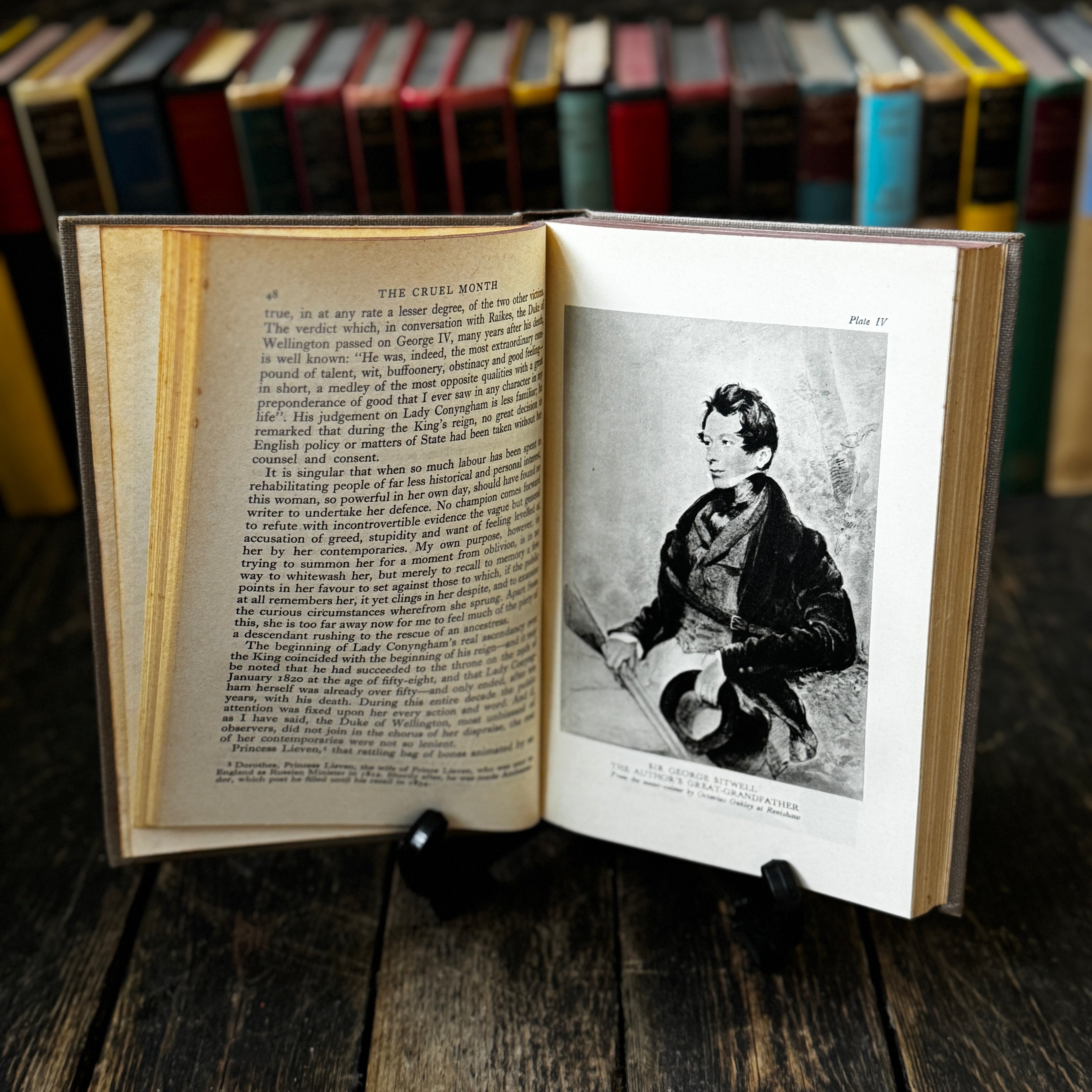 Osbert Sitwell’s complete autobiography, four volume hardcover set, praised by Orwell