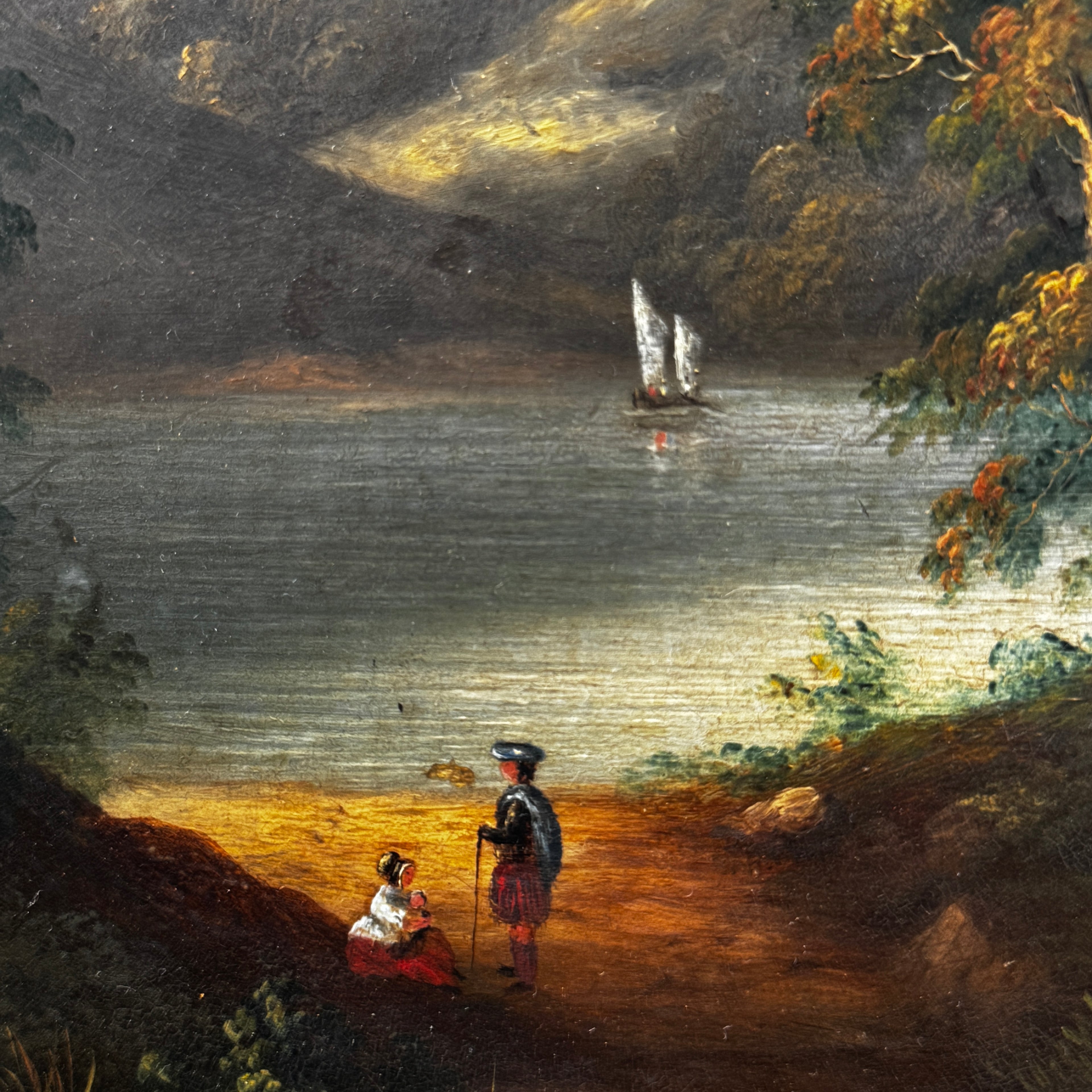 Nineteenth century oil on board Scottish landscape painting