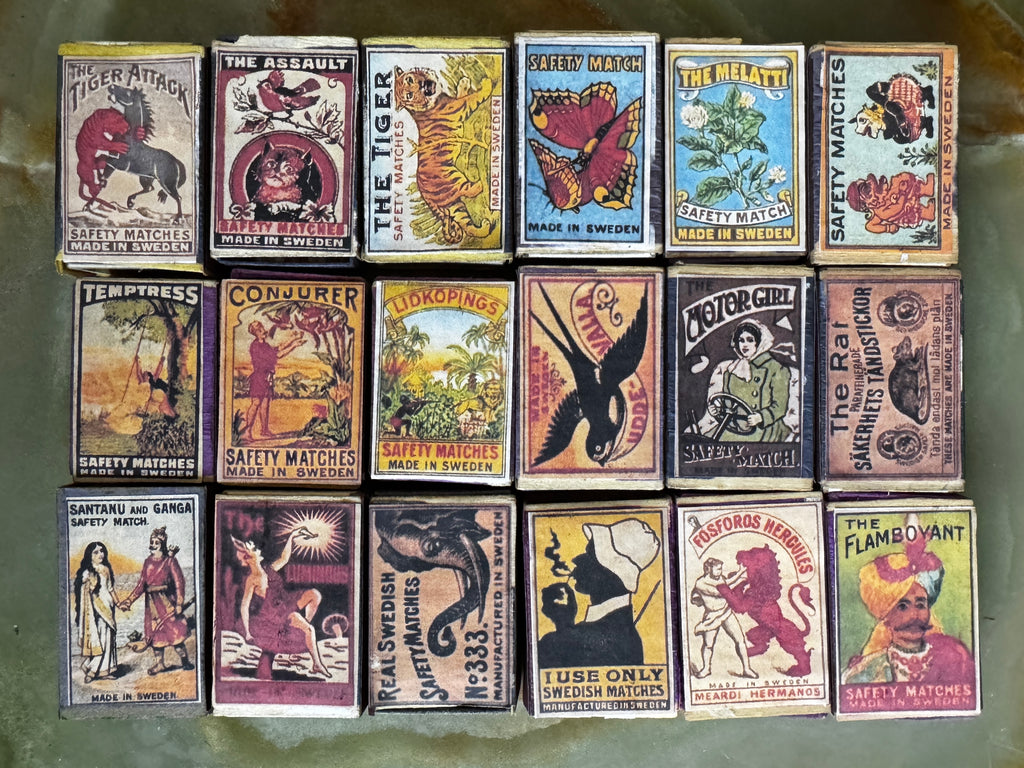 Vintage design boxes of matches