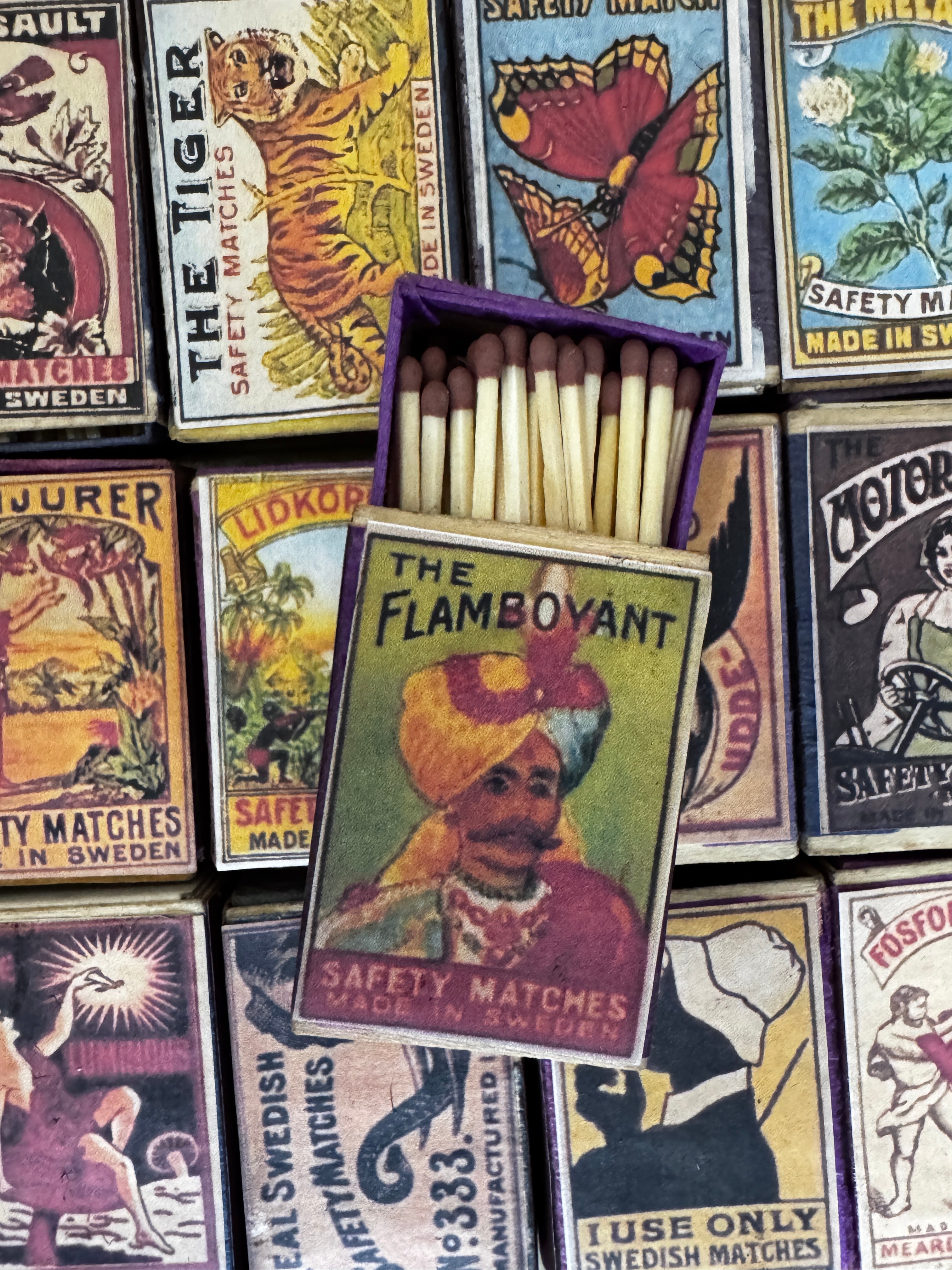 Vintage design boxes of matches